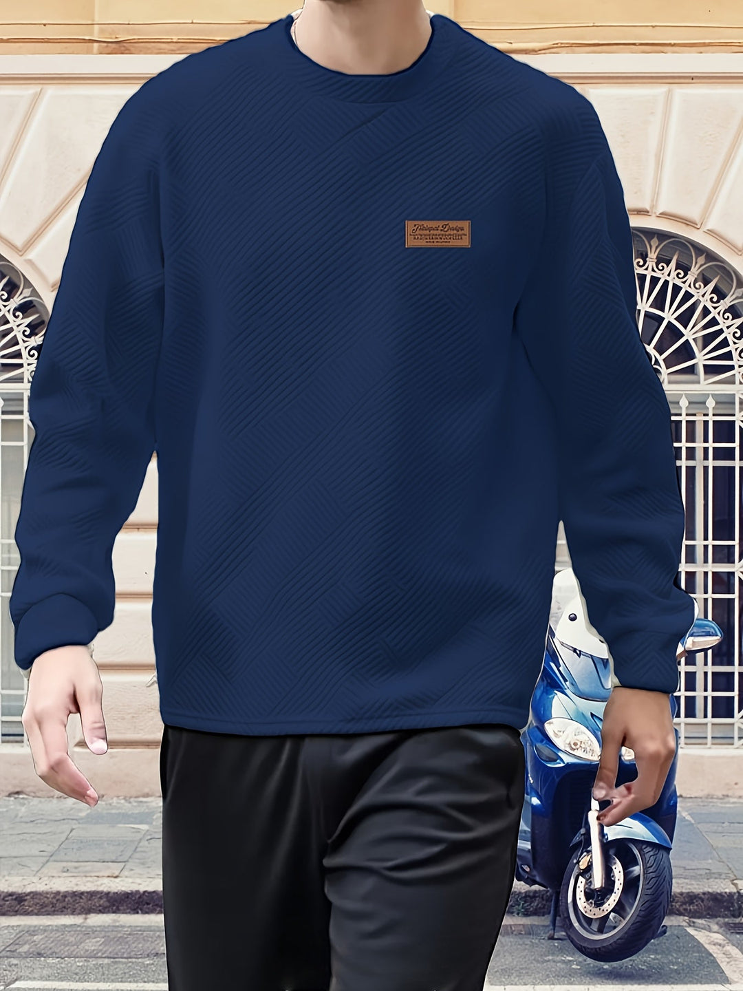 Spencer | Men's Textured Crew Neck Sweatshirt