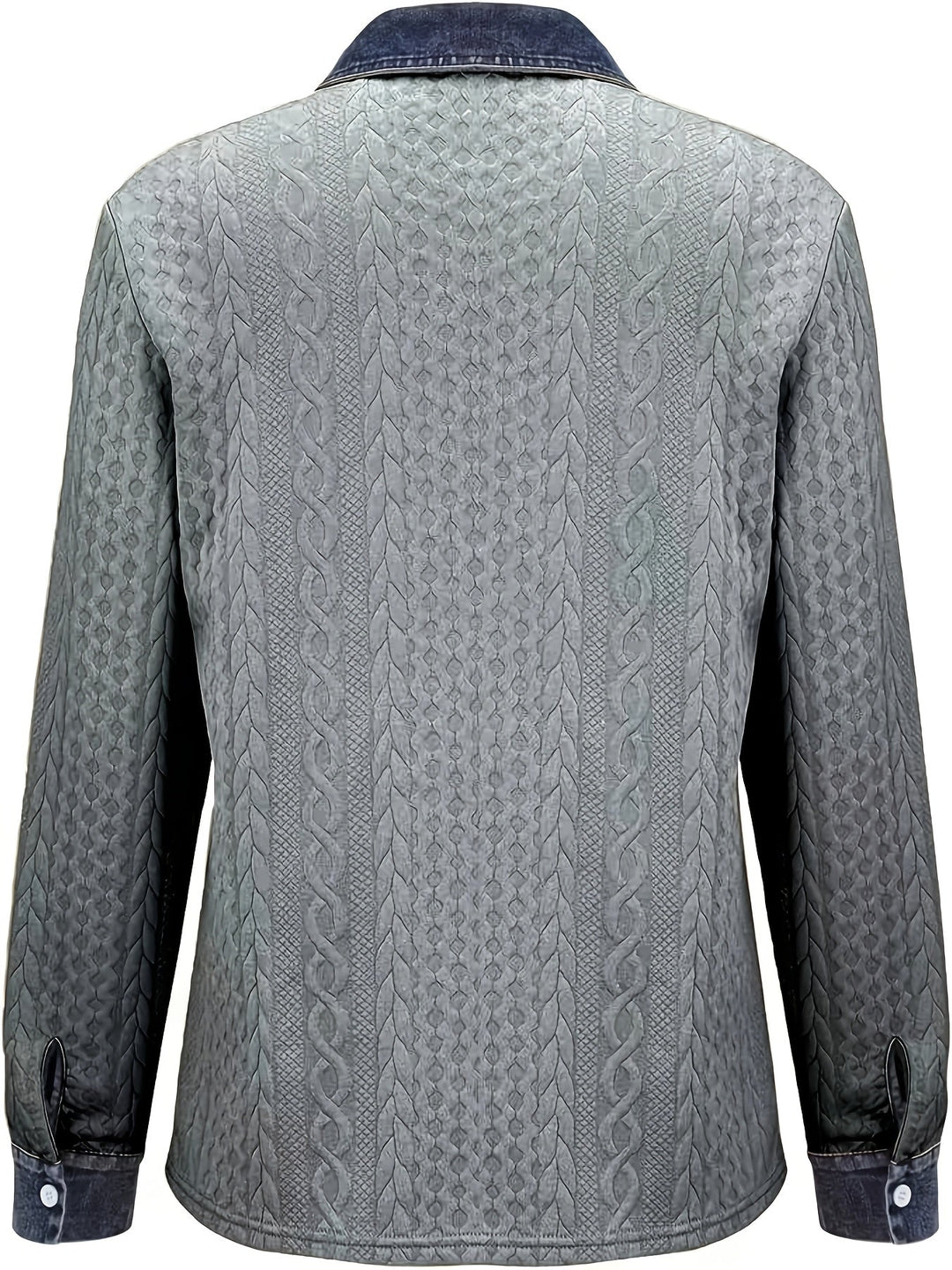 Saffron | Women's Contrast Trim Cable Knit Cardigan