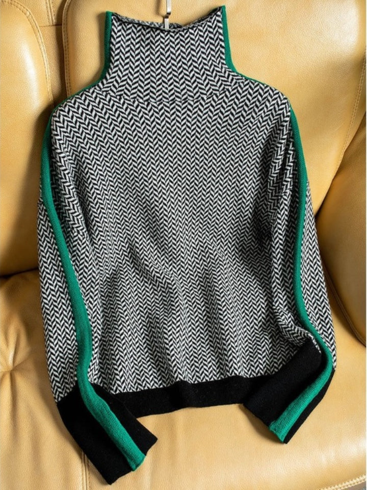 Women's Cashmere Polo Neck Jumper Soft Warm
