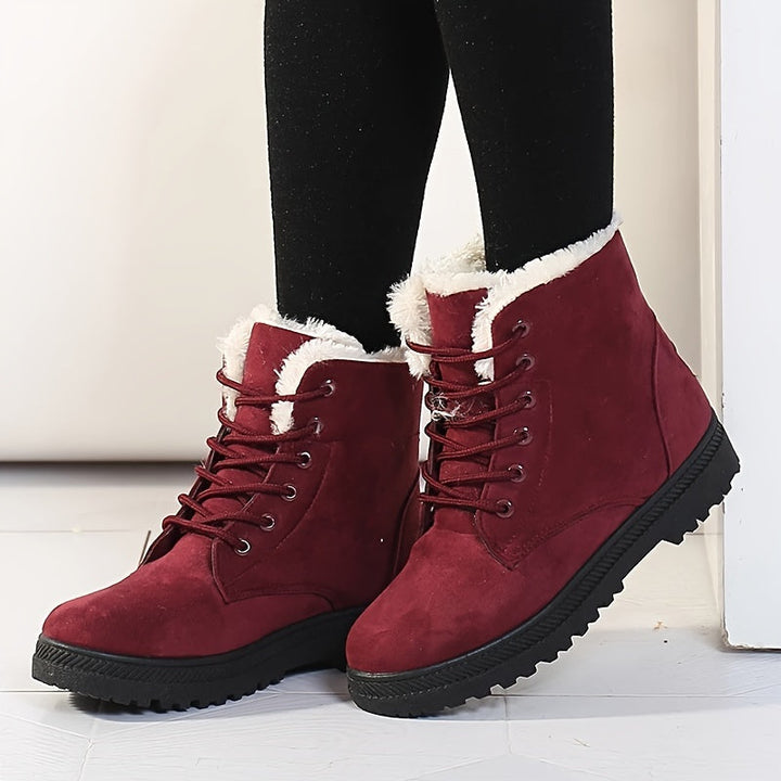 Serena | Women's Fleece-Lined Lace-Up Ankle Boots