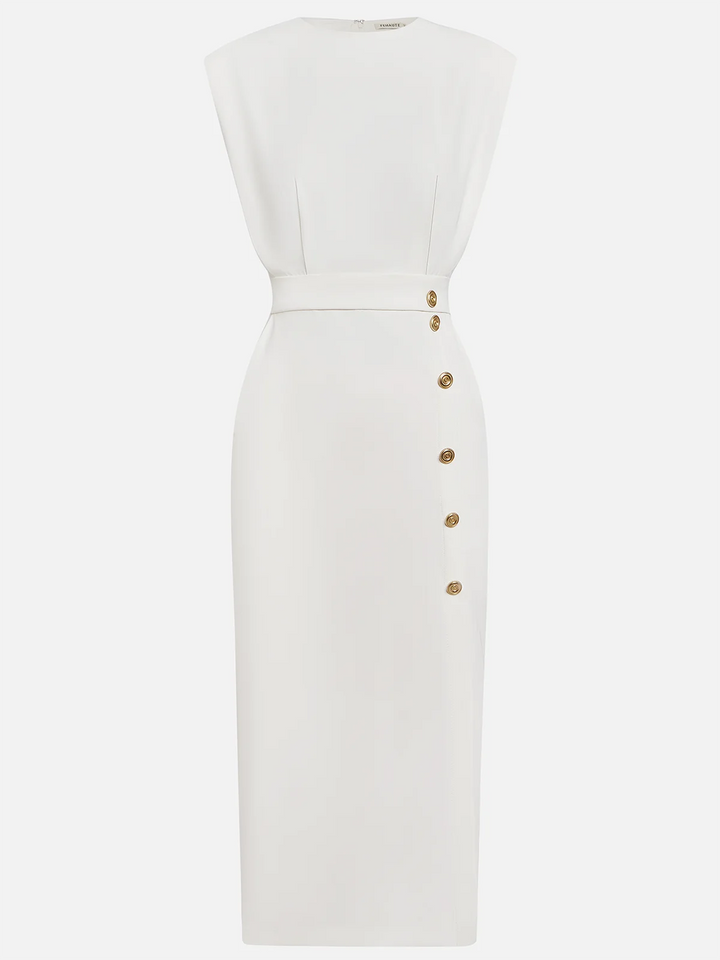 Women's Button Detail Midi Dress