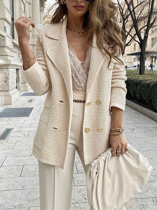 Geraldine | Women's Double-Breasted Ribbed Blazer