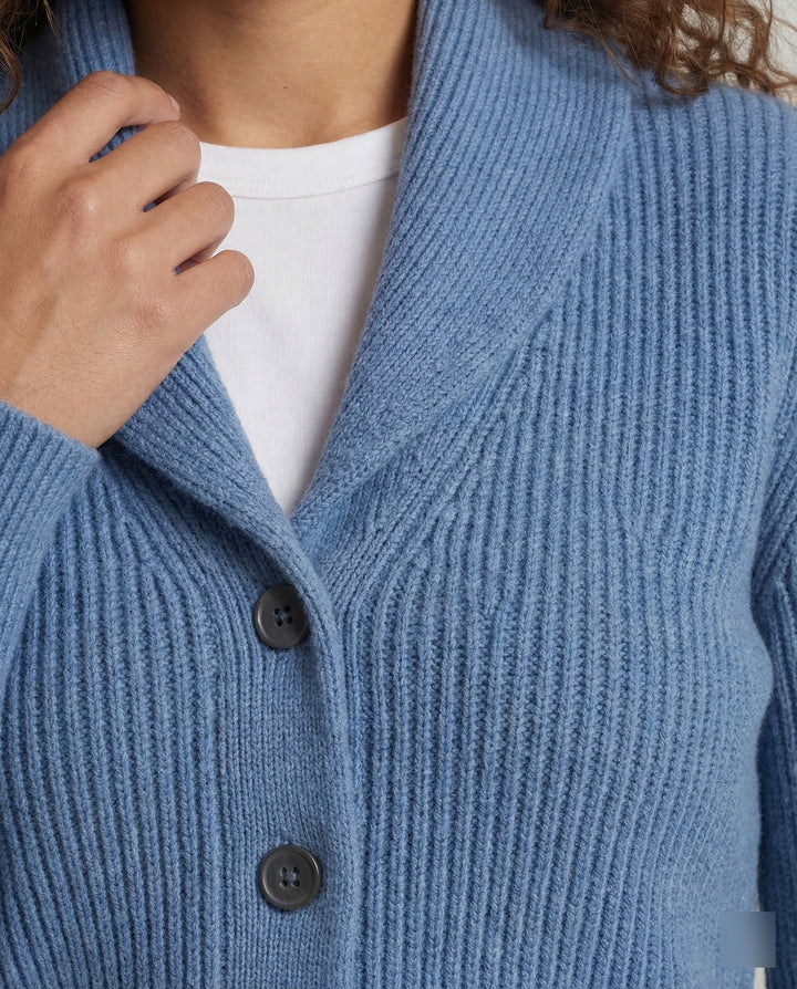 Women's Knit Cardigan Lapel Collar Button Front