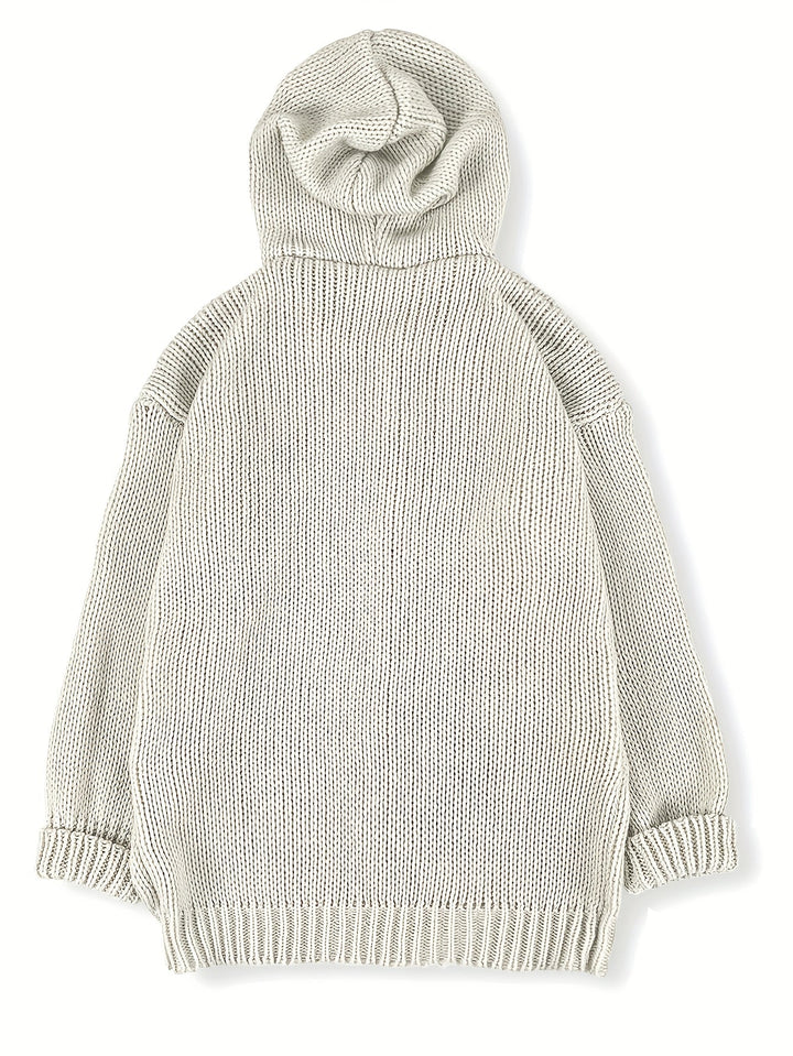 Sorrel | Women's Chunky Knit Hooded Cardigan with Sheep Appliqué