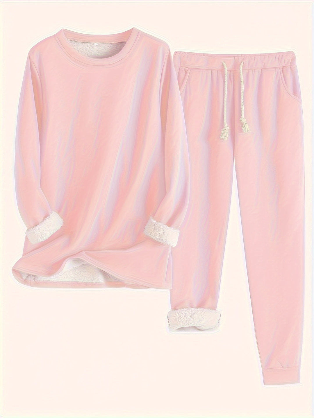 Araminta | Women's Fleece-Trim Sweatshirt and Joggers Loungewear Set