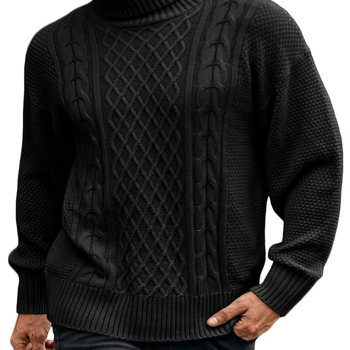 Eamon | Men's Cable Knit Roll Neck Jumper