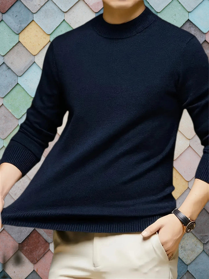 Leon | Men's Slim Fit Mock Neck Knit Jumper