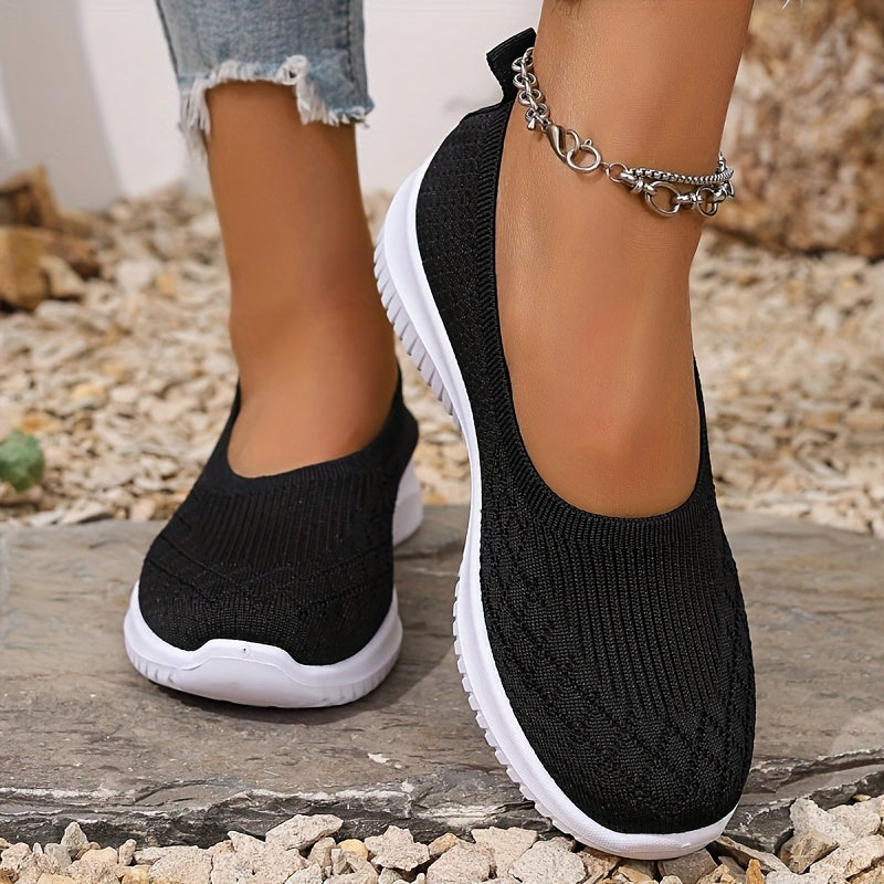 Women's Orthopedic Slip On Sneakers Knit Upper Round Toe