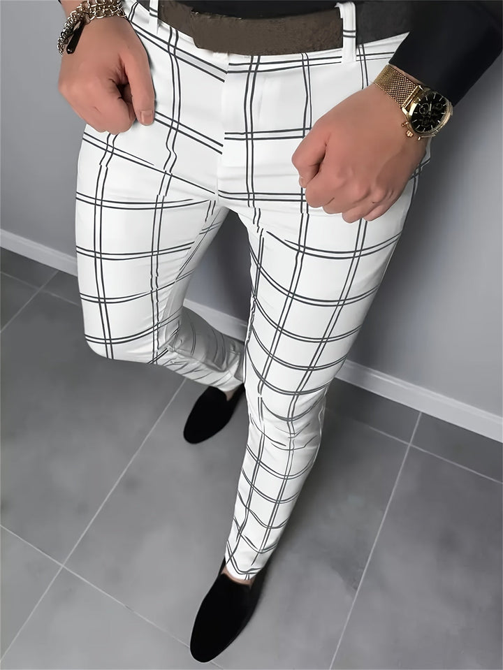 Cormac | Men's Slim Fit Checked Trousers
