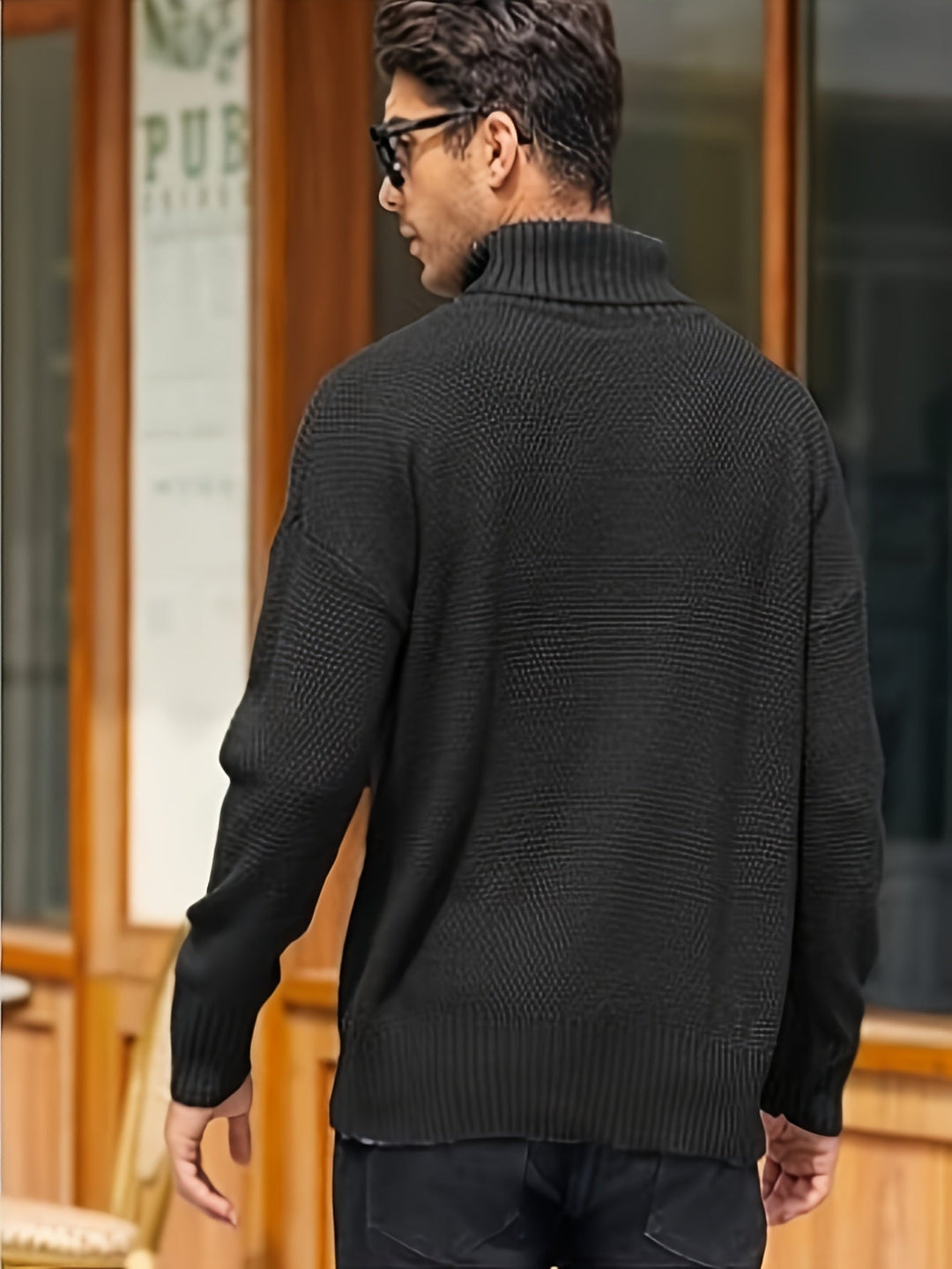 Eamon | Men's Cable Knit Roll Neck Jumper