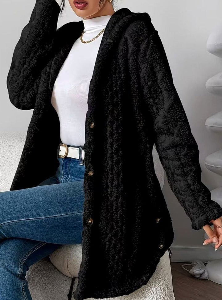 Perdita | Women's Textured Hooded Button-Up Jacket
