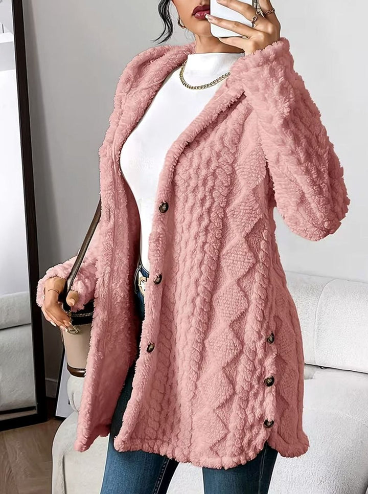 Perdita | Women's Textured Hooded Button-Up Jacket