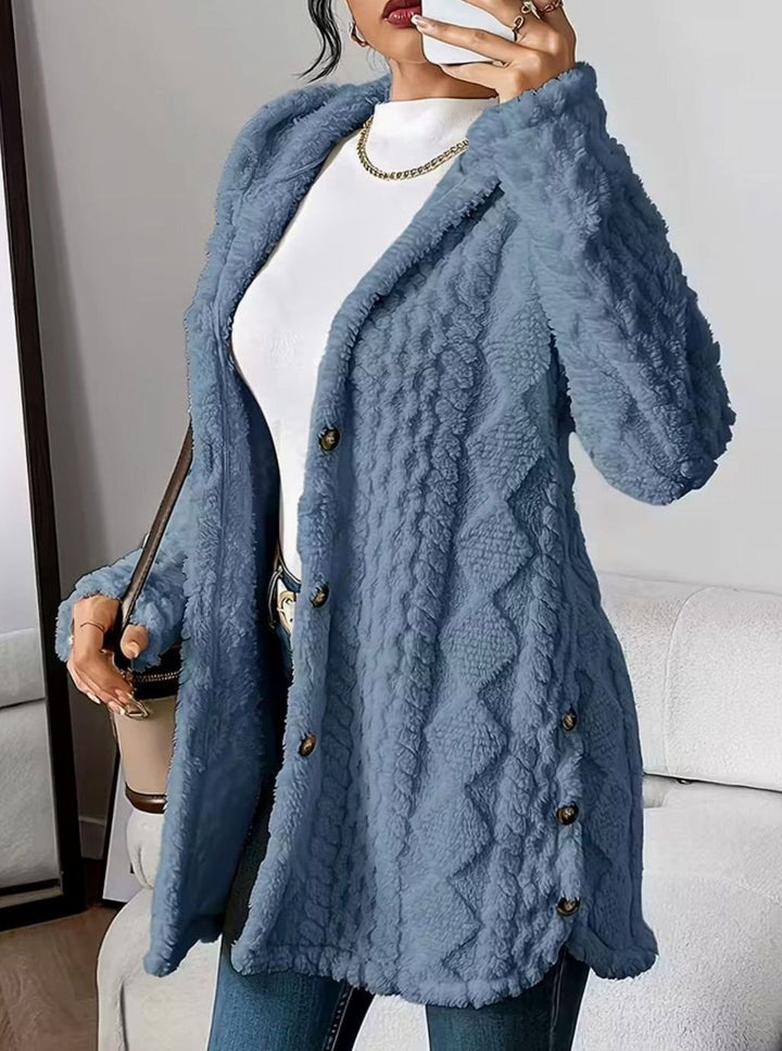 Perdita | Women's Textured Hooded Button-Up Jacket