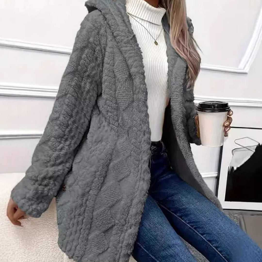 Perdita | Women's Textured Hooded Button-Up Jacket