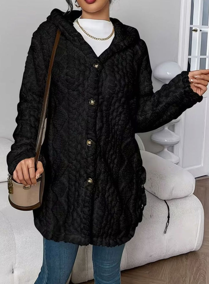 Perdita | Women's Textured Hooded Button-Up Jacket