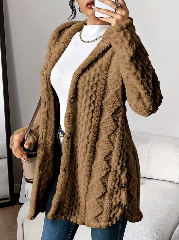 Perdita | Women's Textured Hooded Button-Up Jacket