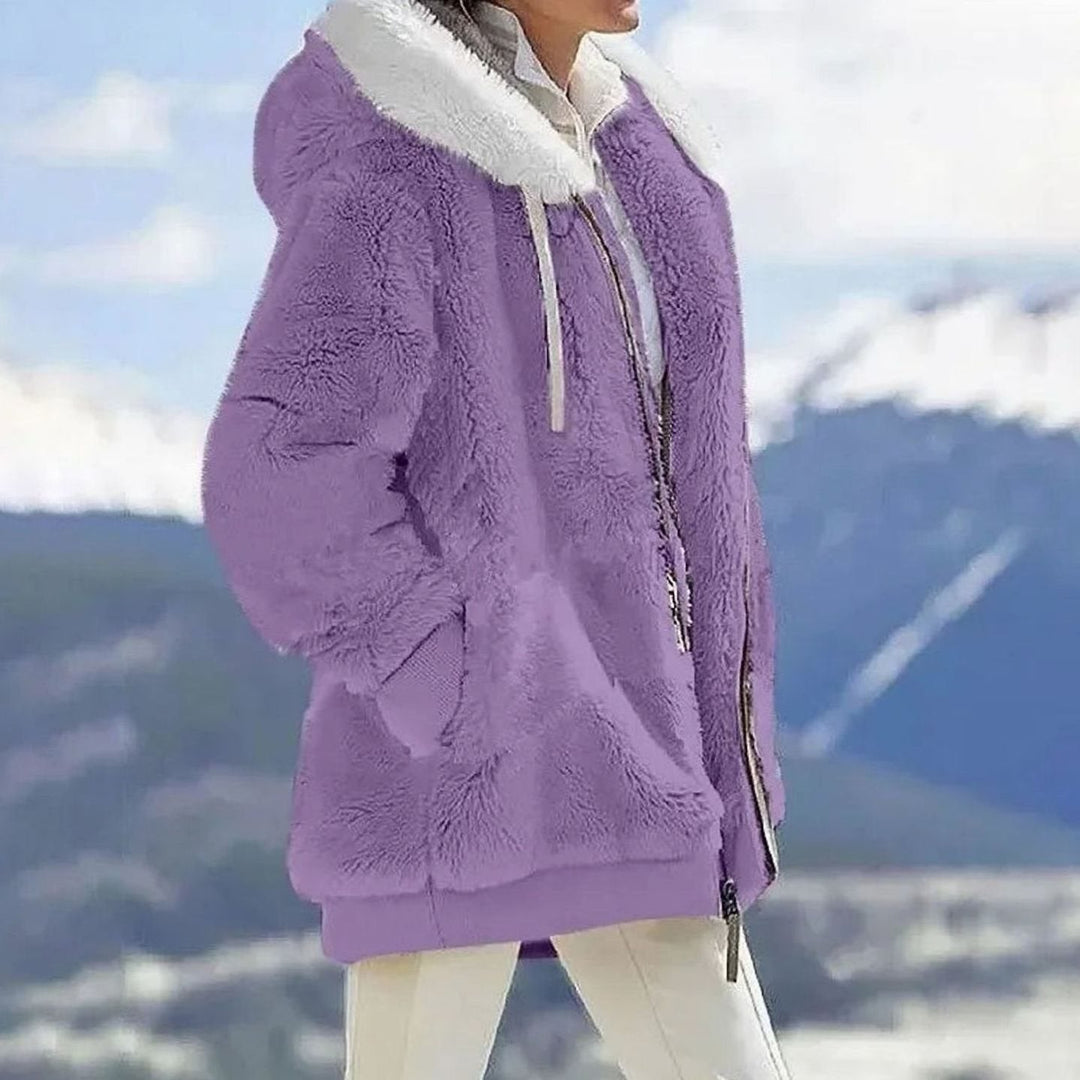 Lorna | Women's Colour Block Teddy Fleece Jacket