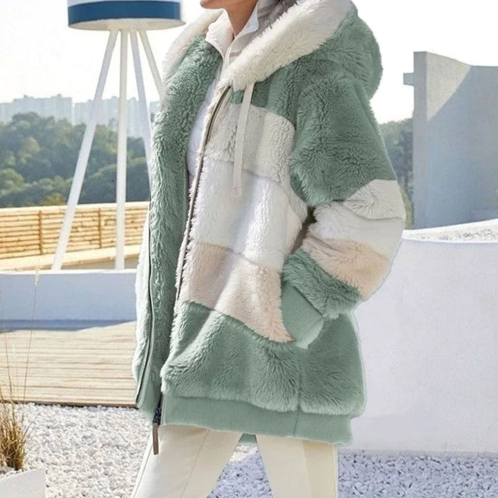 Lorna | Women's Colour Block Teddy Fleece Jacket