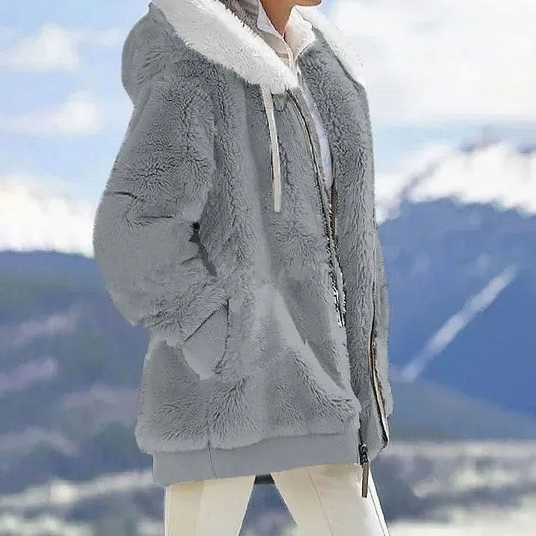 Lorna | Women's Colour Block Teddy Fleece Jacket
