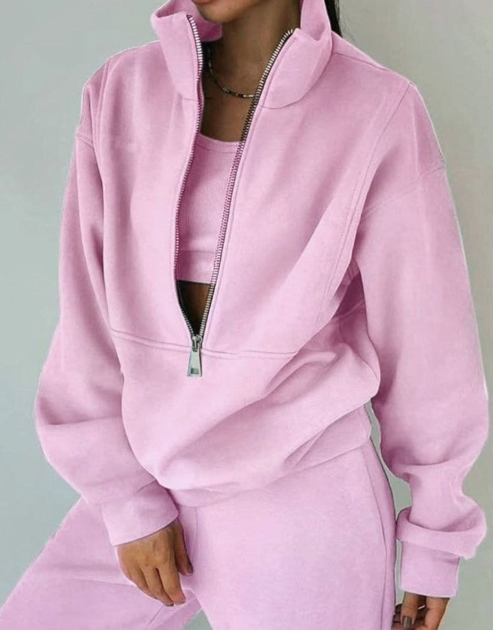 Lena | Women's Cropped Half-Zip Tracksuit