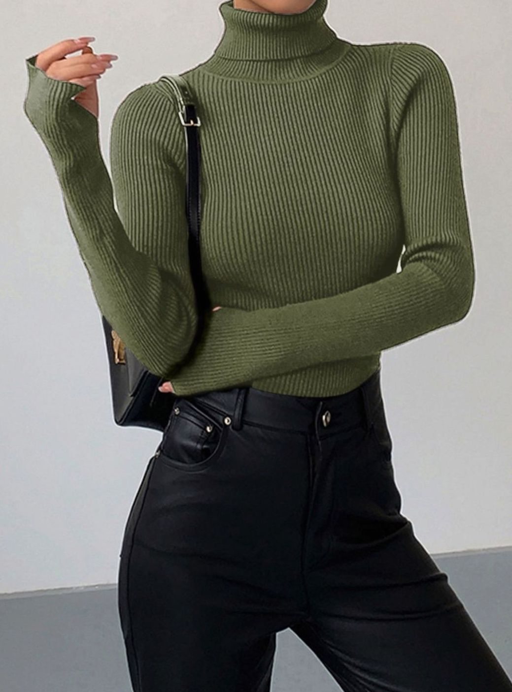 Roberta | Women's Slim Fit Ribbed Roll Neck Jumper