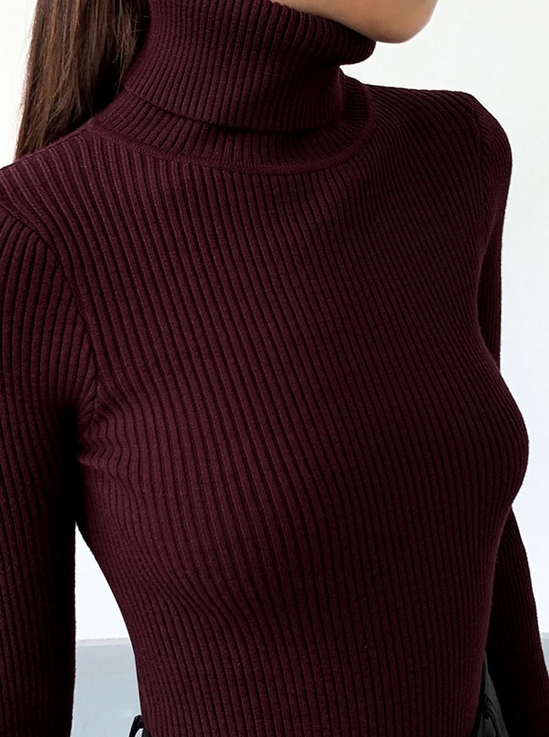 Roberta | Women's Slim Fit Ribbed Roll Neck Jumper