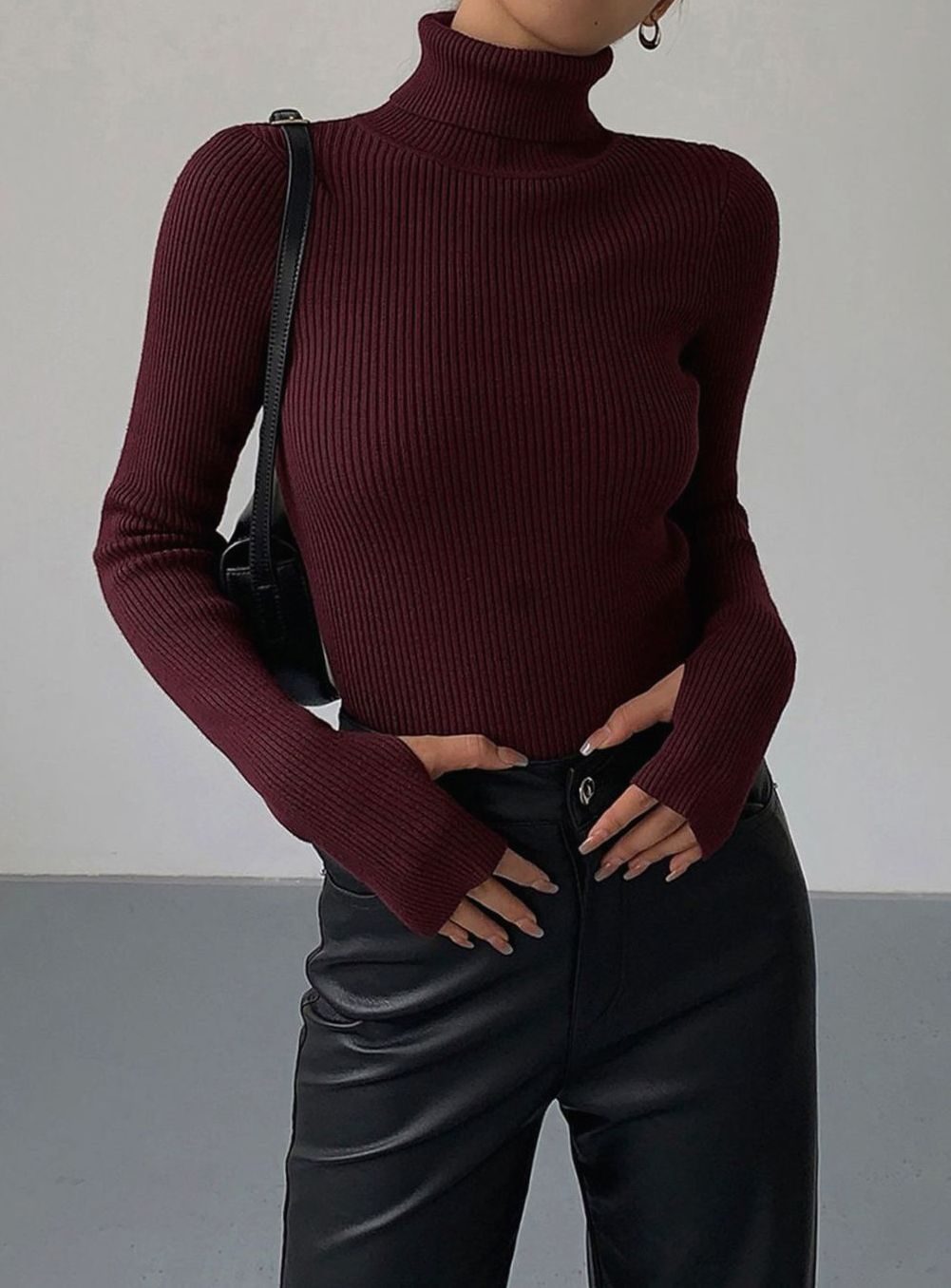 Roberta | Women's Slim Fit Ribbed Roll Neck Jumper