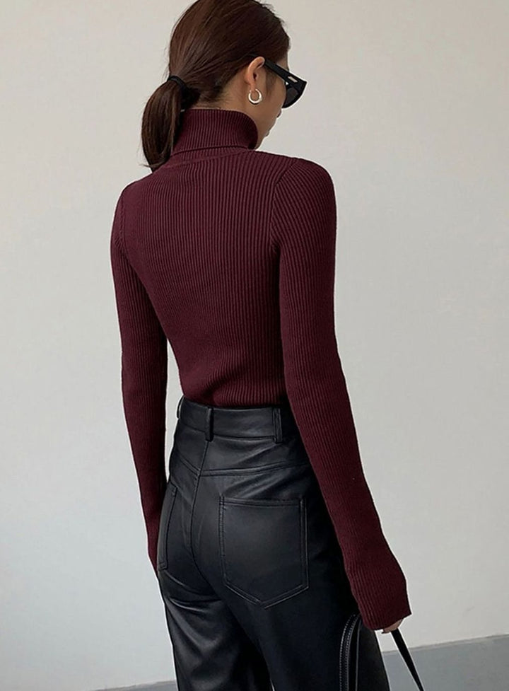 Roberta | Women's Slim Fit Ribbed Roll Neck Jumper