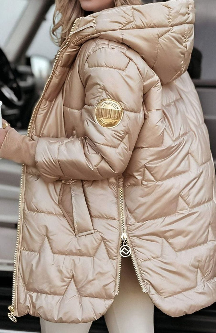 Elvira | Women's Metallic Quilted Hooded Puffer Jacket