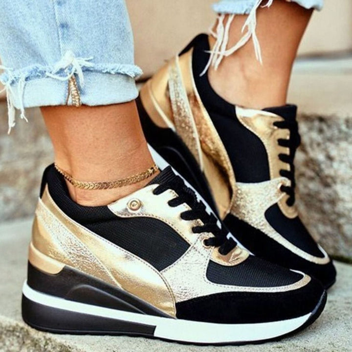 Astraea | Women's Hidden Wedge Platform Lace-Up Trainers