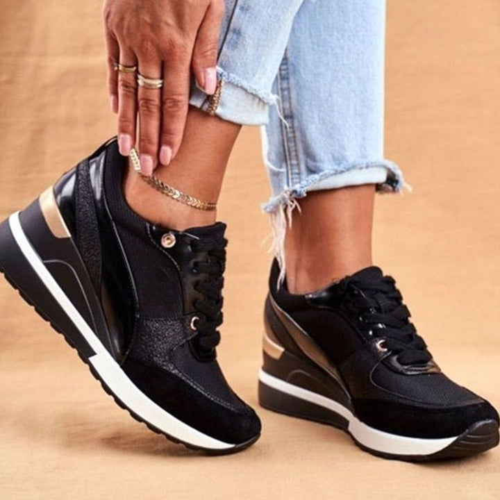 Astraea | Women's Hidden Wedge Platform Lace-Up Trainers