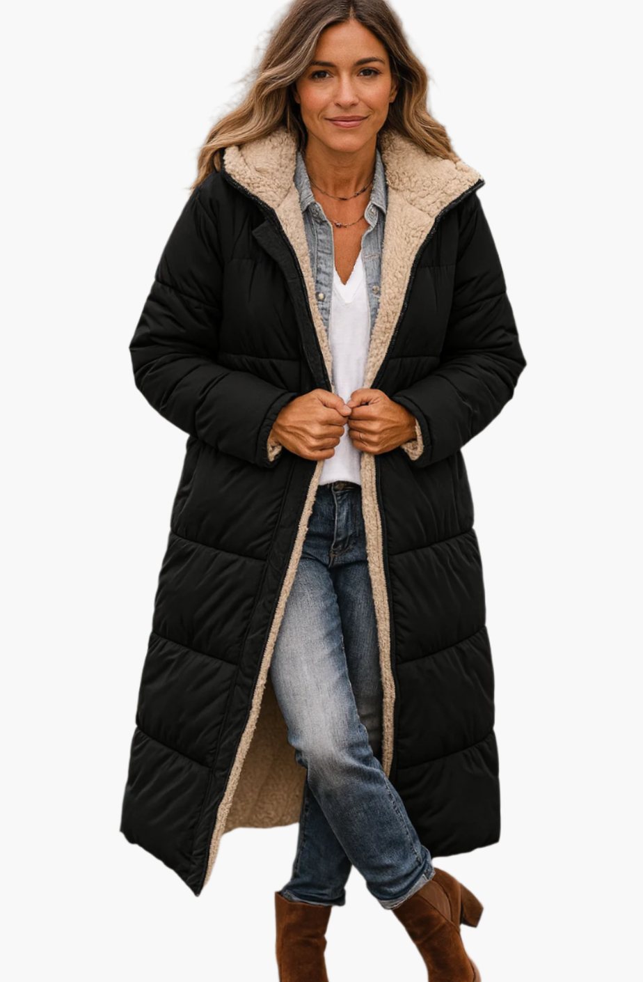 Selma | Women's Long Sherpa-Lined Puffer Jacket
