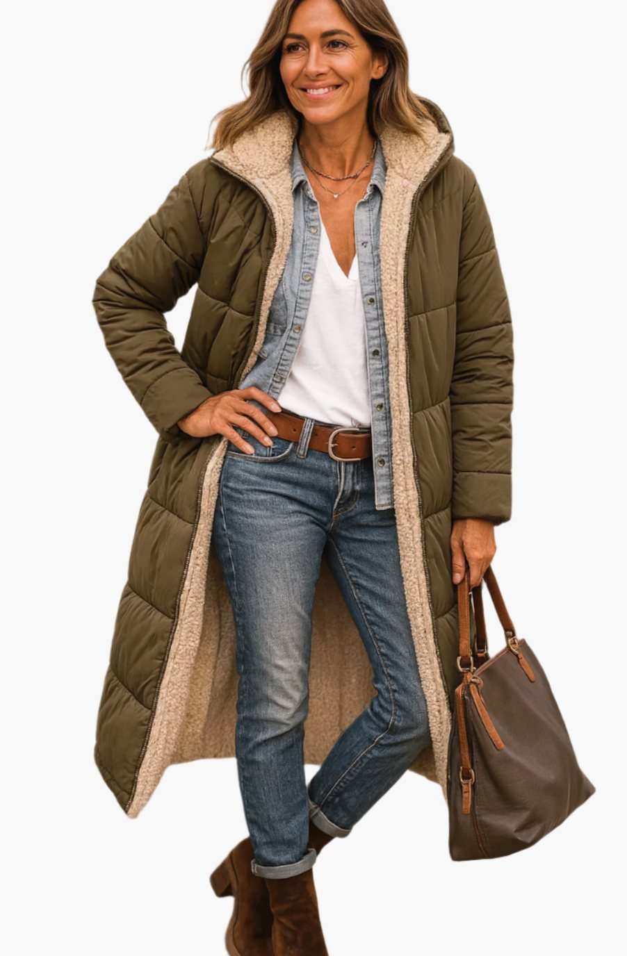 Selma | Women's Long Sherpa-Lined Puffer Jacket