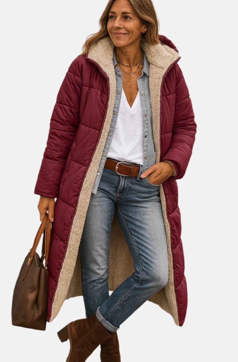 Selma | Women's Long Sherpa-Lined Puffer Jacket