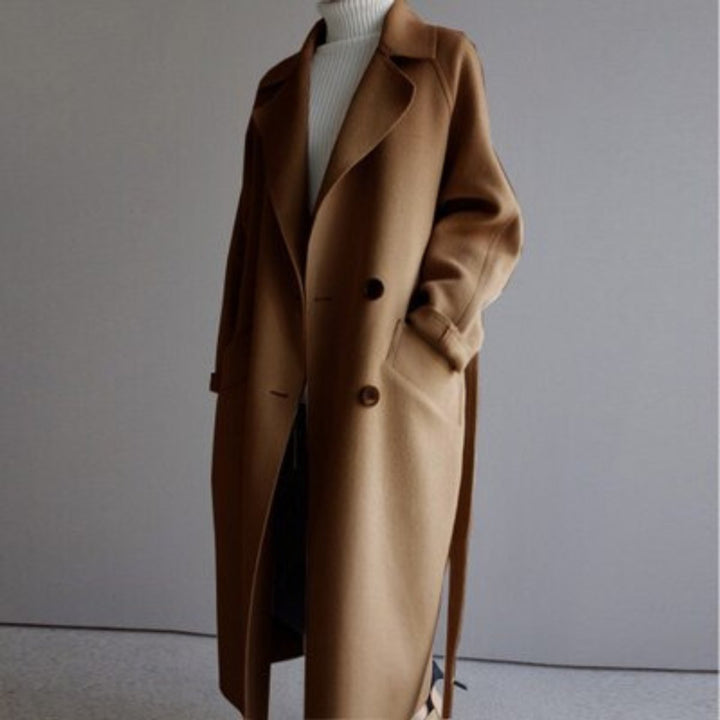 Fenella | Women's Long Double-Breasted Belted Coat