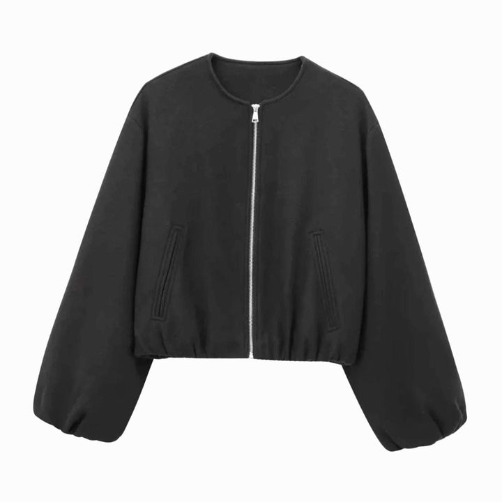 Elinor | Women's Oversized Cropped Bomber Jacket with Balloon Sleeves