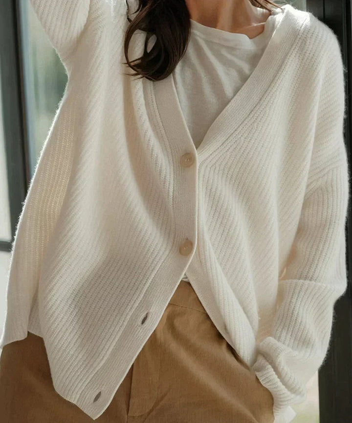 Zinnia | Women's Oversized Cashmere V-Neck Cardigan