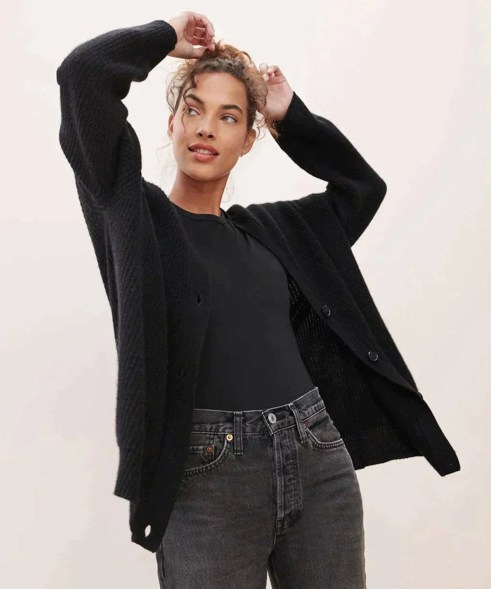 Zinnia | Women's Oversized Cashmere V-Neck Cardigan