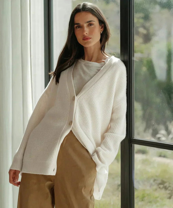 Zinnia | Women's Oversized Cashmere V-Neck Cardigan