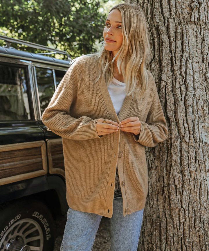 Zinnia | Women's Oversized Cashmere V-Neck Cardigan