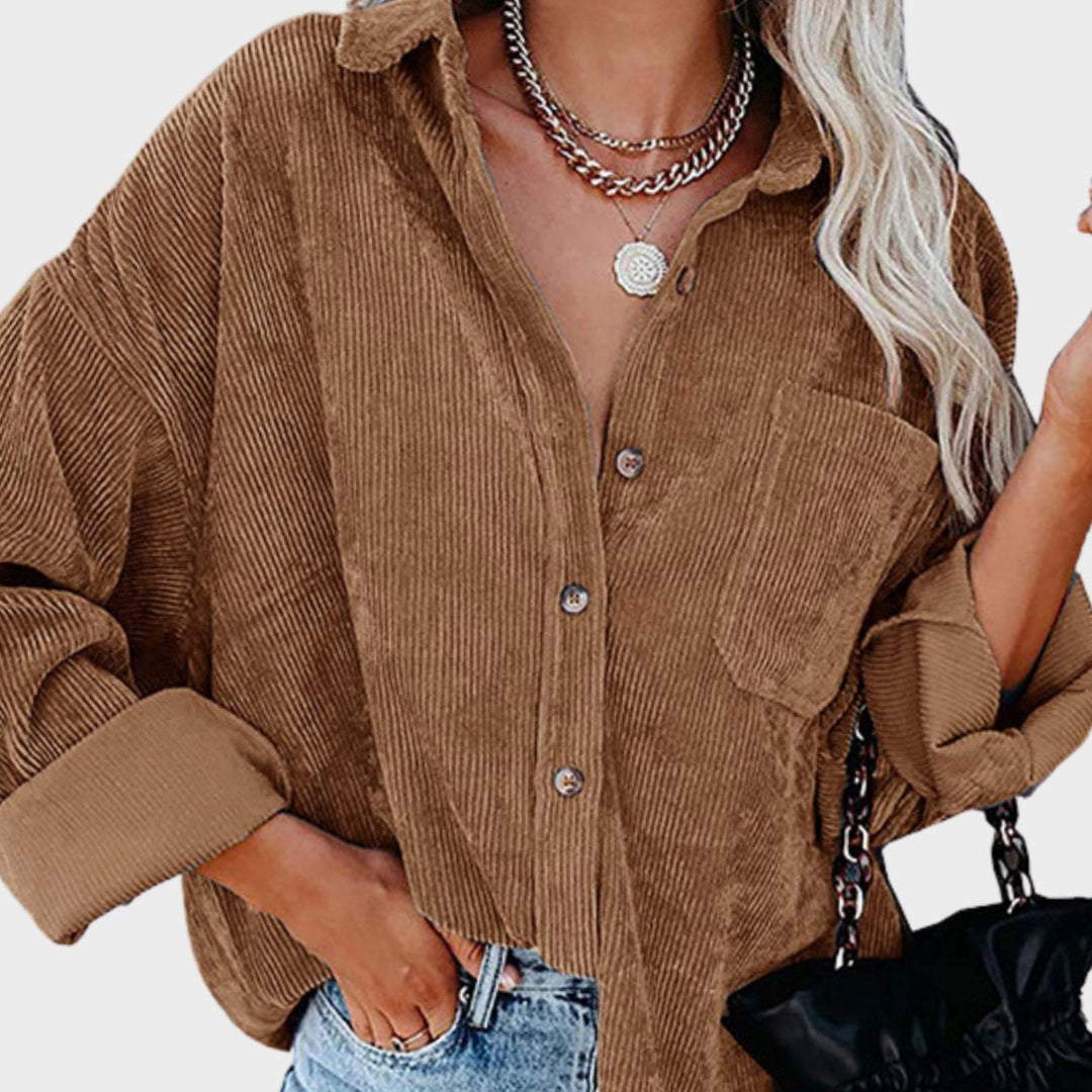 Florrie | Women's Oversized Corduroy Button-Up Shirt