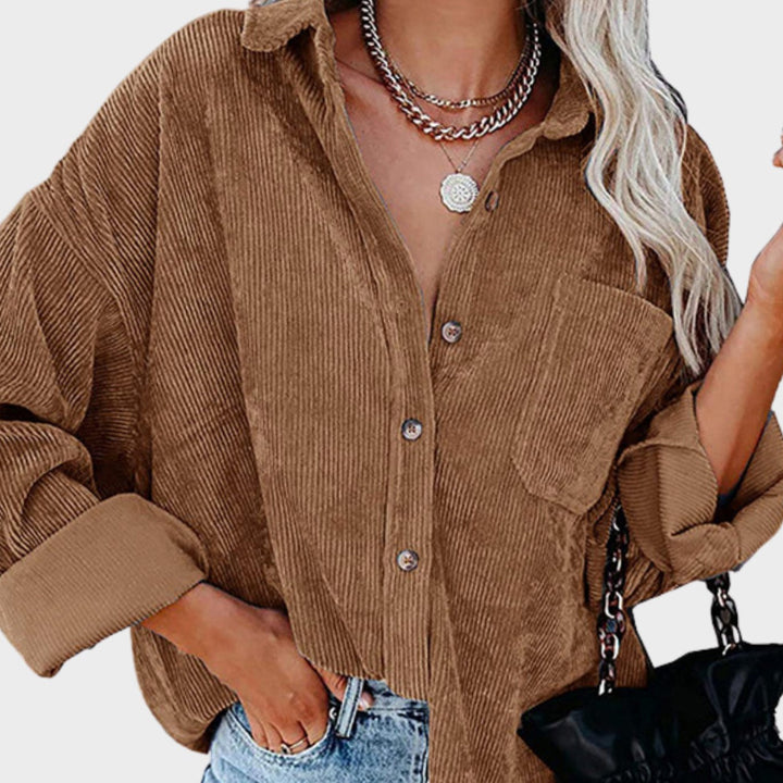 Florrie | Women's Oversized Corduroy Button-Up Shirt