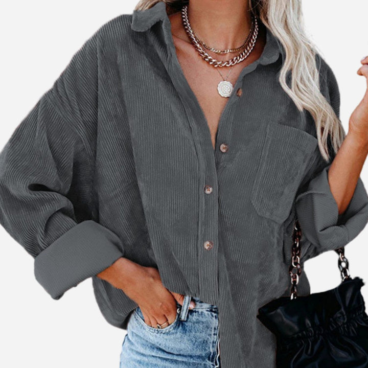 Florrie | Women's Oversized Corduroy Button-Up Shirt
