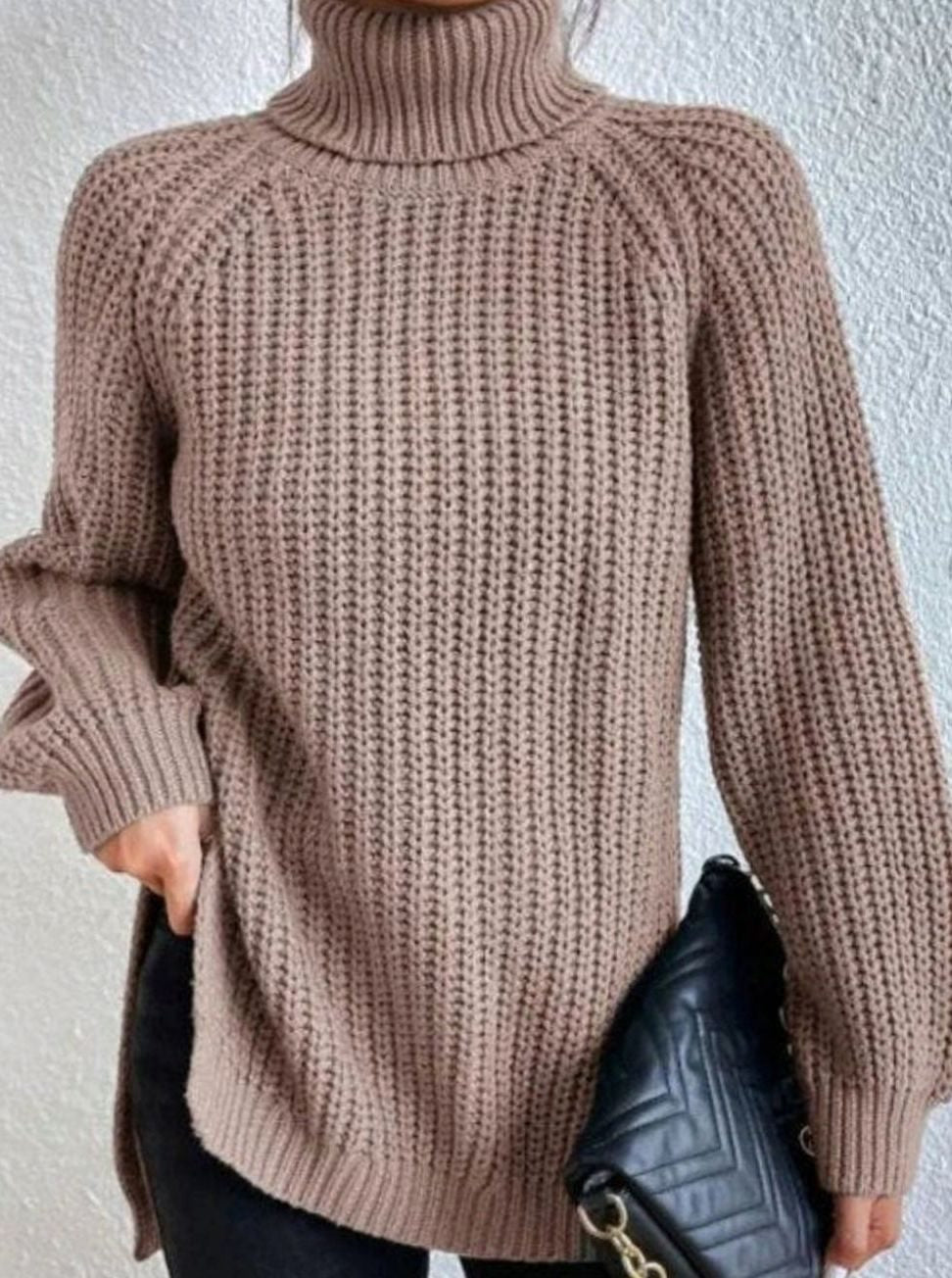 Anoushka | Women's Oversized Chunky Knit Roll Neck Jumper