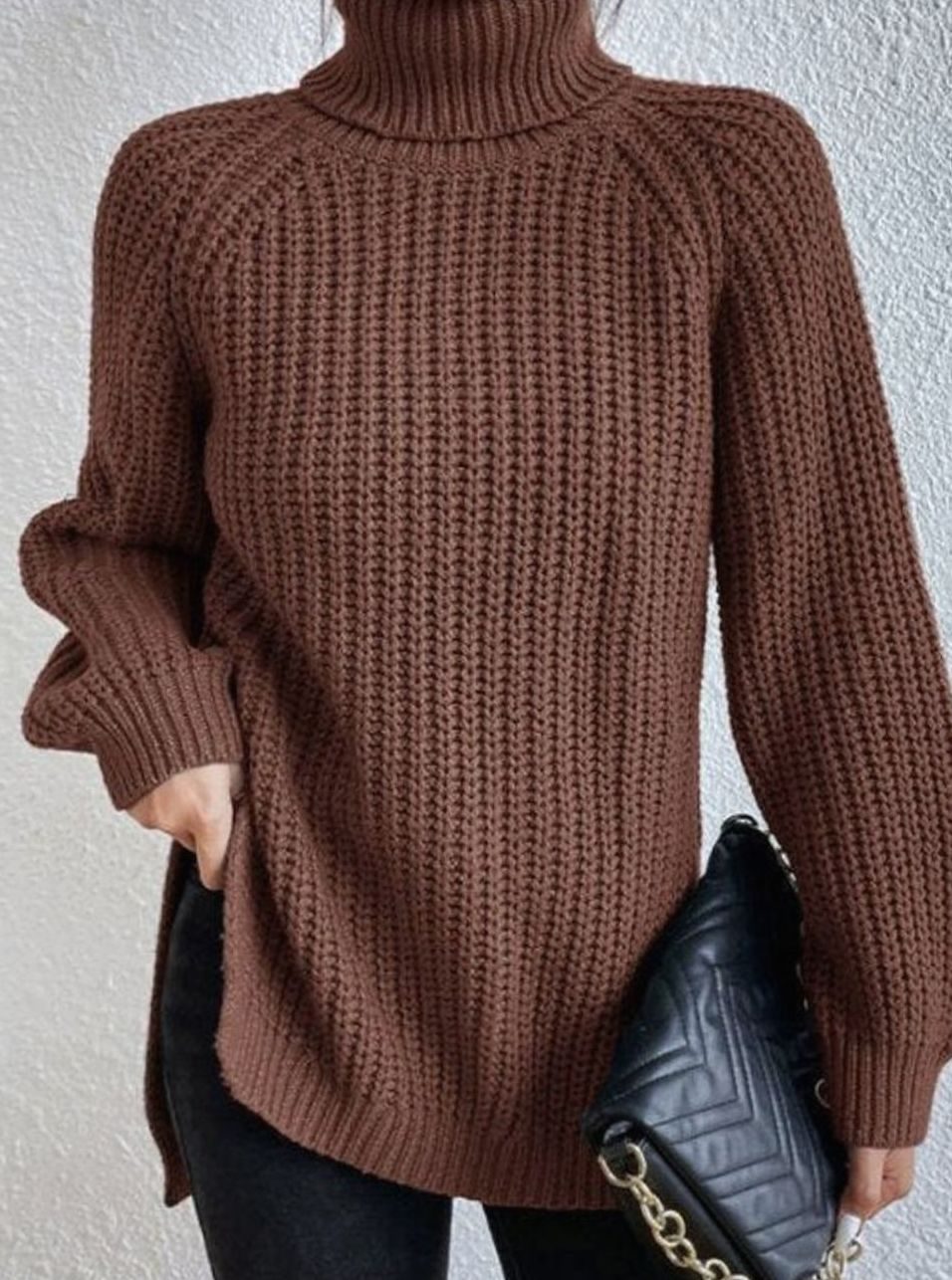 Anoushka | Women's Oversized Chunky Knit Roll Neck Jumper