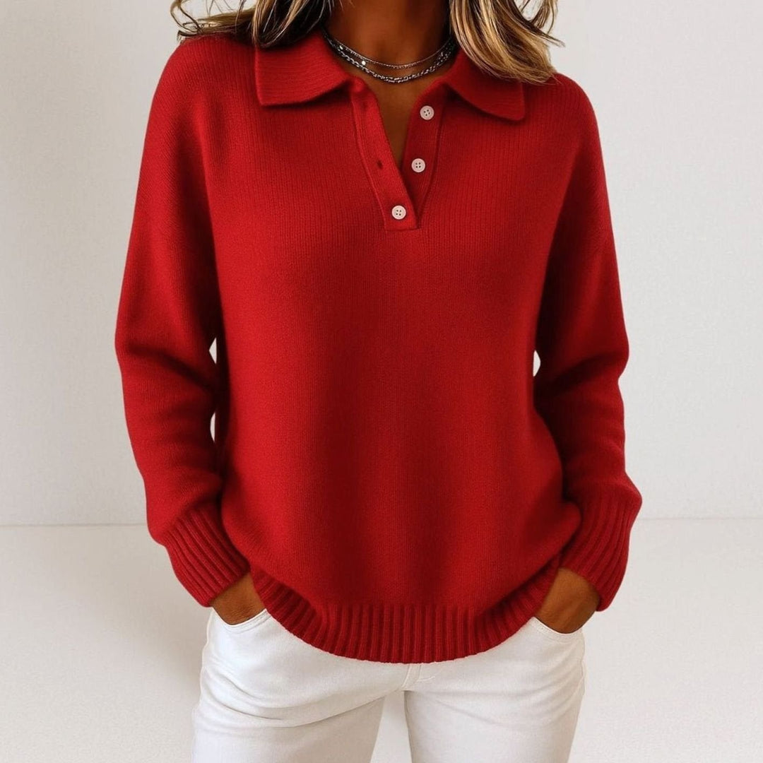 Davina | Women's Relaxed Fit Knit Polo Jumper