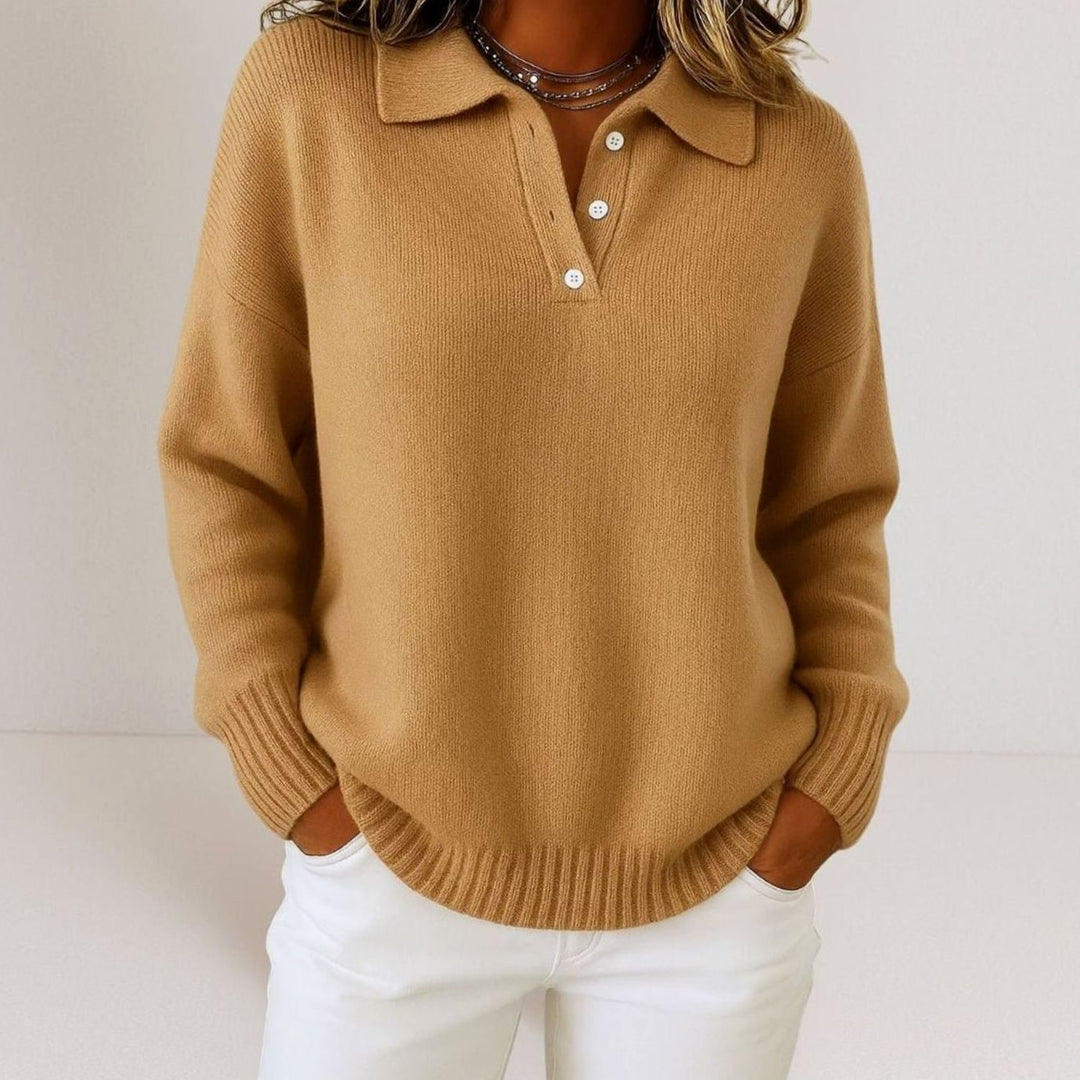 Davina | Women's Relaxed Fit Knit Polo Jumper