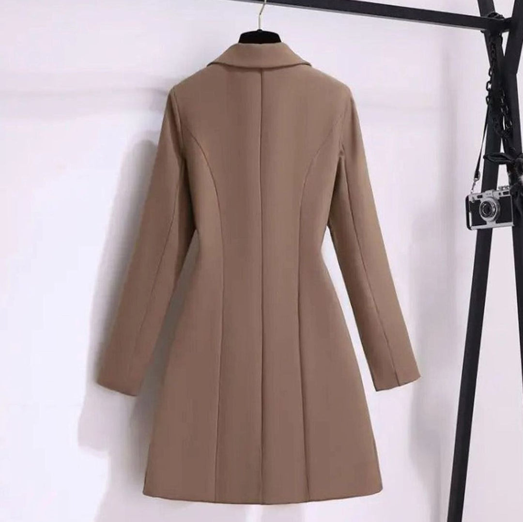 Araminta | Women's Tailored Belted Blazer Coat with Pleated Hem
