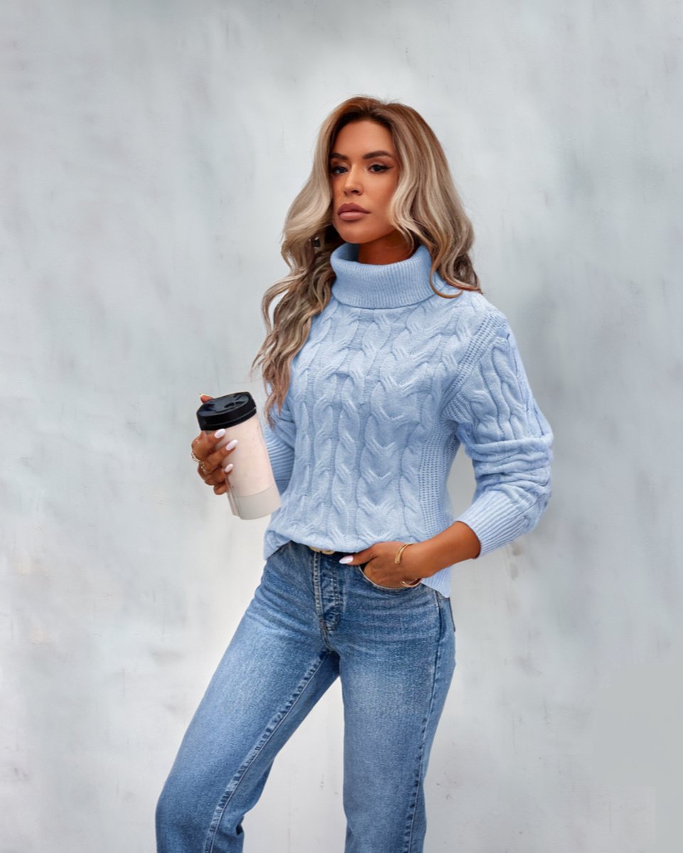 Dulcie | Women's Cable Knit Roll Neck Jumper