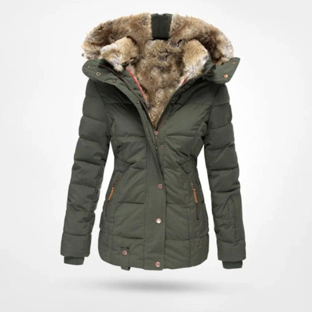Ismayra | Women's Faux Fur Hooded Quilted Winter Parka Jacket